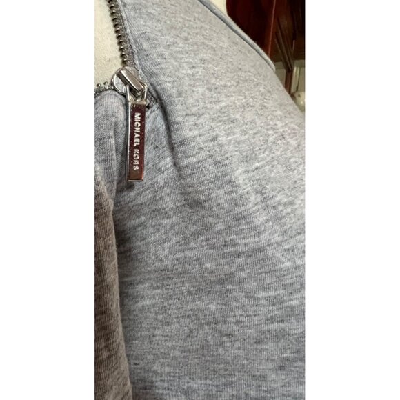 Michael Kors Grey Zipper Sleeve T shirt Blouse Sz Small Soft Basic Casual Shirt - Picture 7 of 9